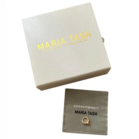 MARIA TASH Diamond Short Spike Hoop Eternity Huggie Earring 6.5mm 18K Rose Gold - Picture 5 of 13